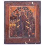 A DECORATIVE ICON in the antique style, 26cm wide x 31.5cm high Condition: the board with old