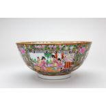 A CHINESE CANTON FAMILLE VERTE PORCELAIN BOWL 25.5cm diameter x 12cm high Condition: small chip to