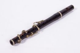 A 19TH CENTURY ROSEWOOD PICCOLO 29cm in length Condition: possible end piece missing