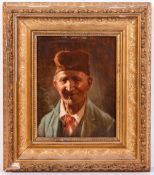 19TH CENTURY CONTINENTAL SCHOOL Gentleman smoking a pipe, oil on panel, unsigned, 20cm x 15.5cm