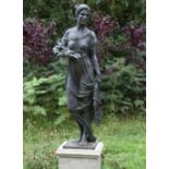 MALCOLM WEST (b.1957) Flora, bronzed resin, 178cm high x 43cm wide, signed At present, there is no