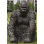 JOHN COX (b.1941) Gorilla, bronze, 182cm high x 107cm wide Condition: in good condition Artists