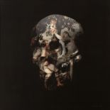 MAGNUS GJOEN (b.1979) 'Skull', limited edition giclee print, 48cm square, signed in pencil and