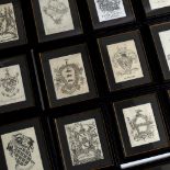 A COLLECTION OF ANTIQUE BOOK PLATES with various coats of arms to include the Right Honorable The