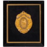 AN EMBROIDERED GOLD THREAD DECORATED BADGE for The Incorporated Society of The National Federation