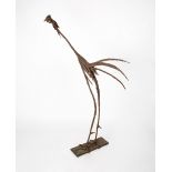 21ST CENTURY ENGLISH SCHOOL Chicken, wrought iron, 122cm high Condition: oxidisation to the surface,