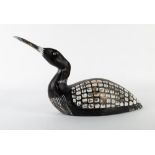 CHRIS HINDLEY (21ST CENTURY SCHOOL) Northern Diver (Common Loon), carved and painted wood, 49cm long
