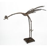 21ST CENTURY ENGLISH SCHOOL Chicken, wrought iron, 58cm high Condition: oxidisation to the