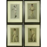 A GROUP OF FOUR VANITY FAIR CRICKETING PRINTS by Spy and others to include 'A Flanelled Fighter',