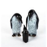 STEVE BOSS (21ST CENTURY SCHOOL) Penguin Family, patinated bronze, signed with initials, the largest