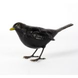 STEVE BOSS (21ST CENTURY SCHOOL) Blackbird, cold painted bronze, signed within initials and numbered