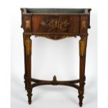 A CONTINENTAL WALNUT AND PARCEL GILT JARDINIERE with zinc liner, carved panels of classical