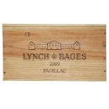 CHATEAU LYNCH BAGES Pauillac 2009, 6 bottles Sealed in original pine crate, held in bond then cellar