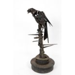 WALENTY PYTEL (b.1941) Hawk, steel, 72cm high, 30cm wide at the base Condition: Some signs of slight