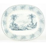 A VICTORIAN POTTERY MEAT PLATTER of American interest, the front decorated with a view of Boston and