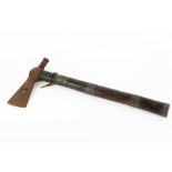 A WOODEN IRON AXE the handle inset with lead, 50cm in length Condition: some surface rust and marks