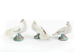 THREE POTTERY DOVES by Lady Anne Gordon 1969, all approximately 17cm high x 20cm wide, all signed