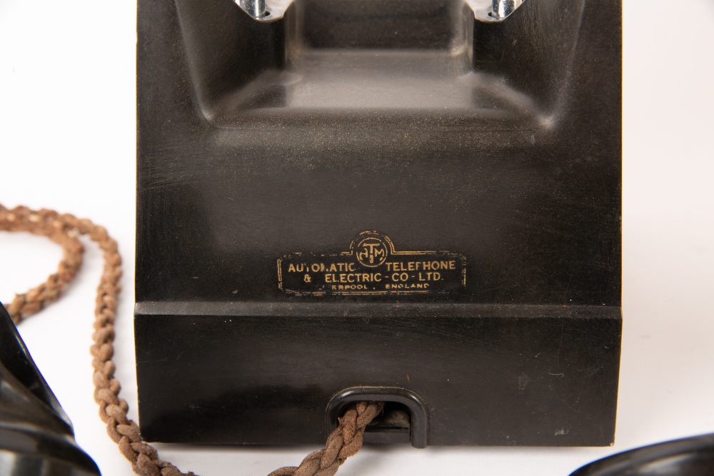 AN EARLY 20TH CENTURY BAKELITE AUTOMATIC TELEPHONE and Electric Co telephone, together with a - Image 3 of 5