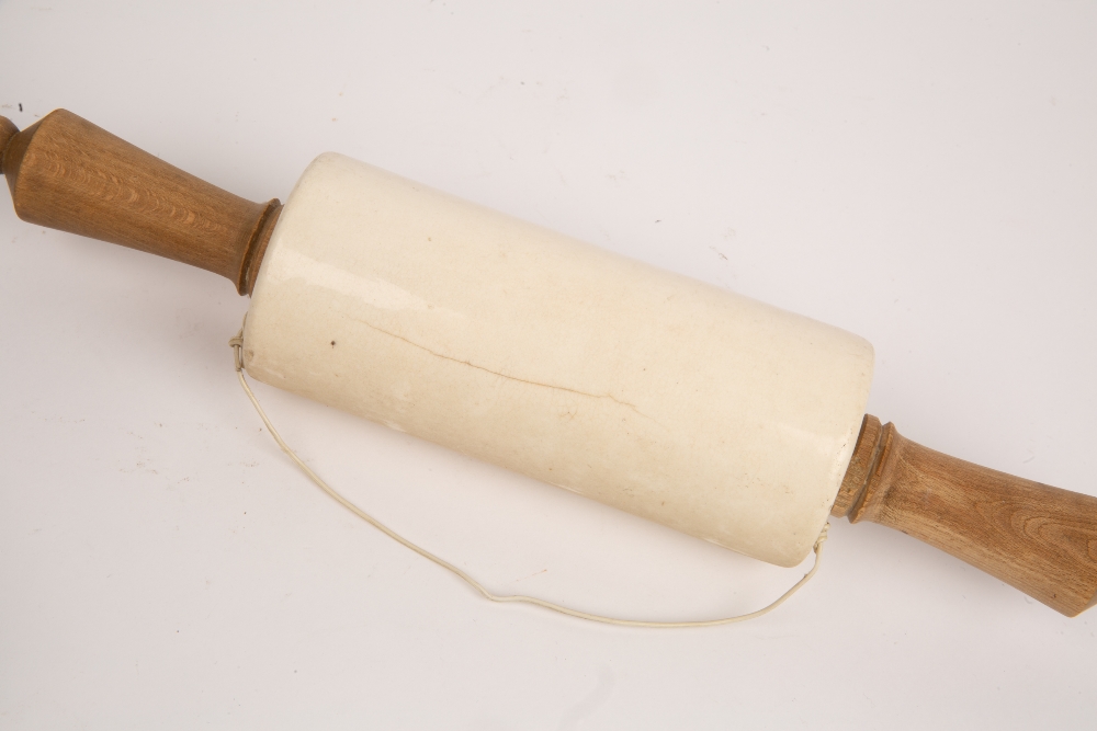 AN EARLY 20TH CENTURY SCANDINAVIAN POTTERY ROLLING PIN 38cm in length; a Royal Copenhagen faience - Image 2 of 4