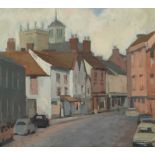 A VIEW OF ABINGDON oil on board, signed P. Osborne, 33.5cm x 38cm, signed and dated '71 lower right,