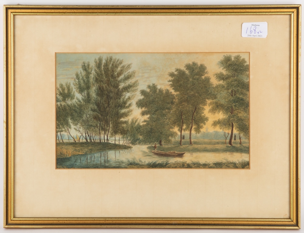 19TH CENTURY ENGLISH SCHOOL Punting on the river, Oxford, watercolour, 17.5cm x 29.5cm; and S Cutler - Image 3 of 7