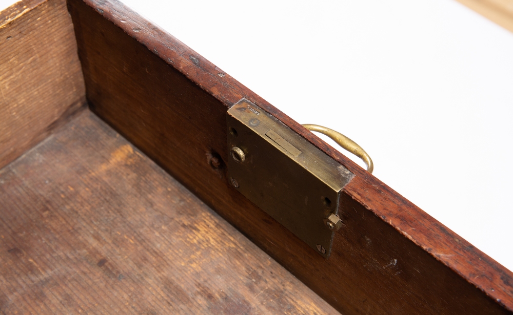 A 19TH CENTURY MAHOGANY CHEST OF TWO SHORT AND TWO LONG DRAWERS with brass swan neck handles and - Image 3 of 3