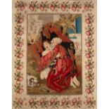 A 19TH CENTURY EMBROIDERED PICTURE depicting Abraham and Issac, worked by Sarah Anne Bailey April