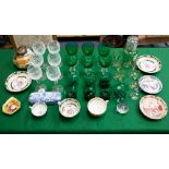 A COLLECTION OF CHINA AND GLASSWARE to include a set of six Waterford glasses, an opalescent green