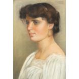 LATE 19TH / EARLY 20TH CENTURY SCHOOL Head and shoulder portrait of a girl with large earring,