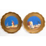 JAMES GREIG (1861-1941) Two North African coastal scenes, watercolours, each 33cm diameter, framed