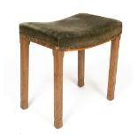A WARING & GILLOWS LIMITED CORONATION STOOL stamped 1955, 47cm wide x 32cm deep x 47cm high
