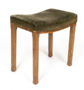 A WARING & GILLOWS LIMITED CORONATION STOOL stamped 1955, 47cm wide x 32cm deep x 47cm high