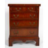 A LATE 20TH / EARLY 21ST CENTURY YEW WOOD VENEERED GENTLEMAN'S DRESSING CHEST with a folding top,