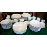 A FRENCH BERNARDAUD LIMOGES WHITE PORCELAIN PART DINNER SERVICE consisting of thirteen bowls, 25.5cm