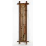 A VICTORIAN ADMIRAL FITZROY BAROMETER 28cm wide x 105cm high Condition: some minor damages and