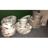 A COLLECTION OF ROYAL WORCESTER EVESHAM PATTERN PORCELAIN consisting of twelve dinner plates, thirty