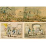 GEORGE CRUIKSHANK (1792-1878) 'Anglo-Gallic Salutations' and 'Anglo-Parisian Salutations', hand