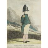 19TH CENTURY ENGLISH SCHOOL 'Napoleon Bonaparte', engraving with aquatint, hand-coloured, 23.5cm x