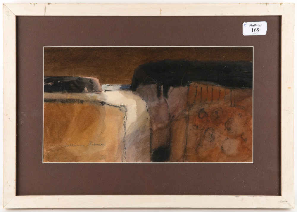 SALLIANN PUTMAN (b.1937) 'Landscape, Tuscany', signed, watercolour, 19cm x 34cm At present, there is