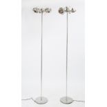 A PAIR OF SWEDISH KLIMAT CHROME FLOOR LAMPS each 185cm high Condition: untested, some dents to the