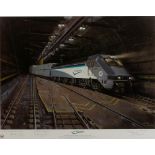TERRENCE CUNEO Le Shuttle, a Eurotunnel commemorative limited edition print, signed by the artist,