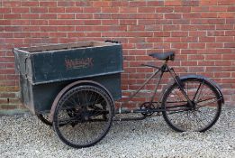EARLY 20TH CENTURY 'THE WARRICK' CARRIER TRICYCLE the box with original paintwork, 97cm wide x
