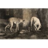 George Barrie (19th Century English School) 'Three dogs' engraving, unsigned, with Imperial Art
