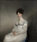 19th Century English School Group of four pastel three quarter length portrait studies, one