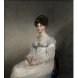 19th Century English School Group of four pastel three quarter length portrait studies, one