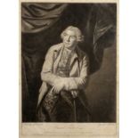 After Sir Joshua Reynolds Mezzotint of Samuel Foote, engraved by J Blackmore, published 1771, 47cm x