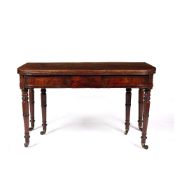 Mahogany concertina dining table 19th Century, with 'D' shaped fold over top and with two extra