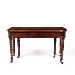 Mahogany concertina dining table 19th Century, with 'D' shaped fold over top and with two extra