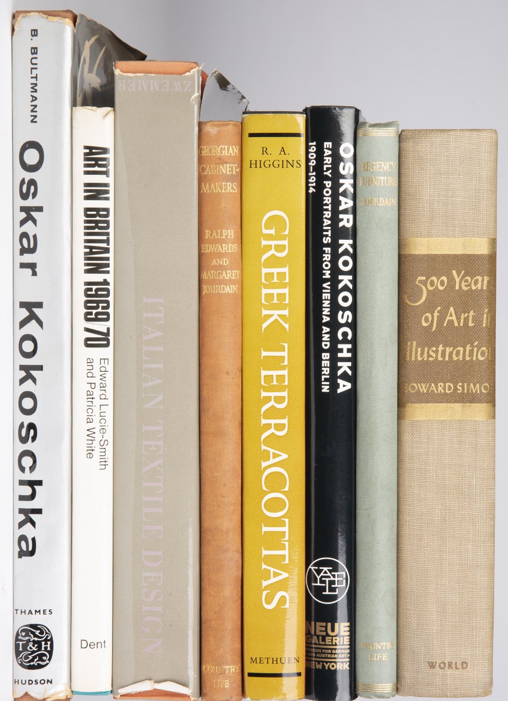 Selection of Art reference books to include: Oskar Kokoschka books, Regency furniture, Georgian