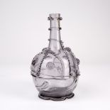 Glass wine bottle or decanter probably Norwegian (Gjovik or Nostetangen) with trailed decoration and
